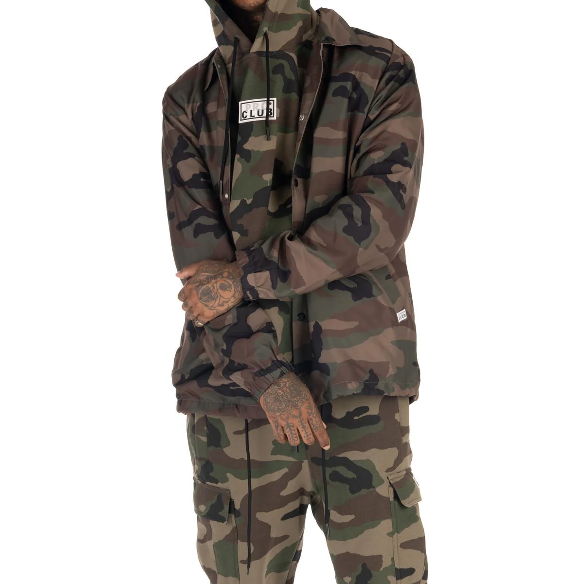 Pro Club Standard Coach Jacket - Green Camo - Image 3