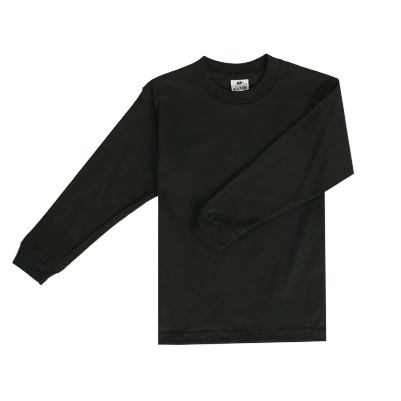 Pro Club Youth Long Sleeve Crew Neck Tee - BLACK