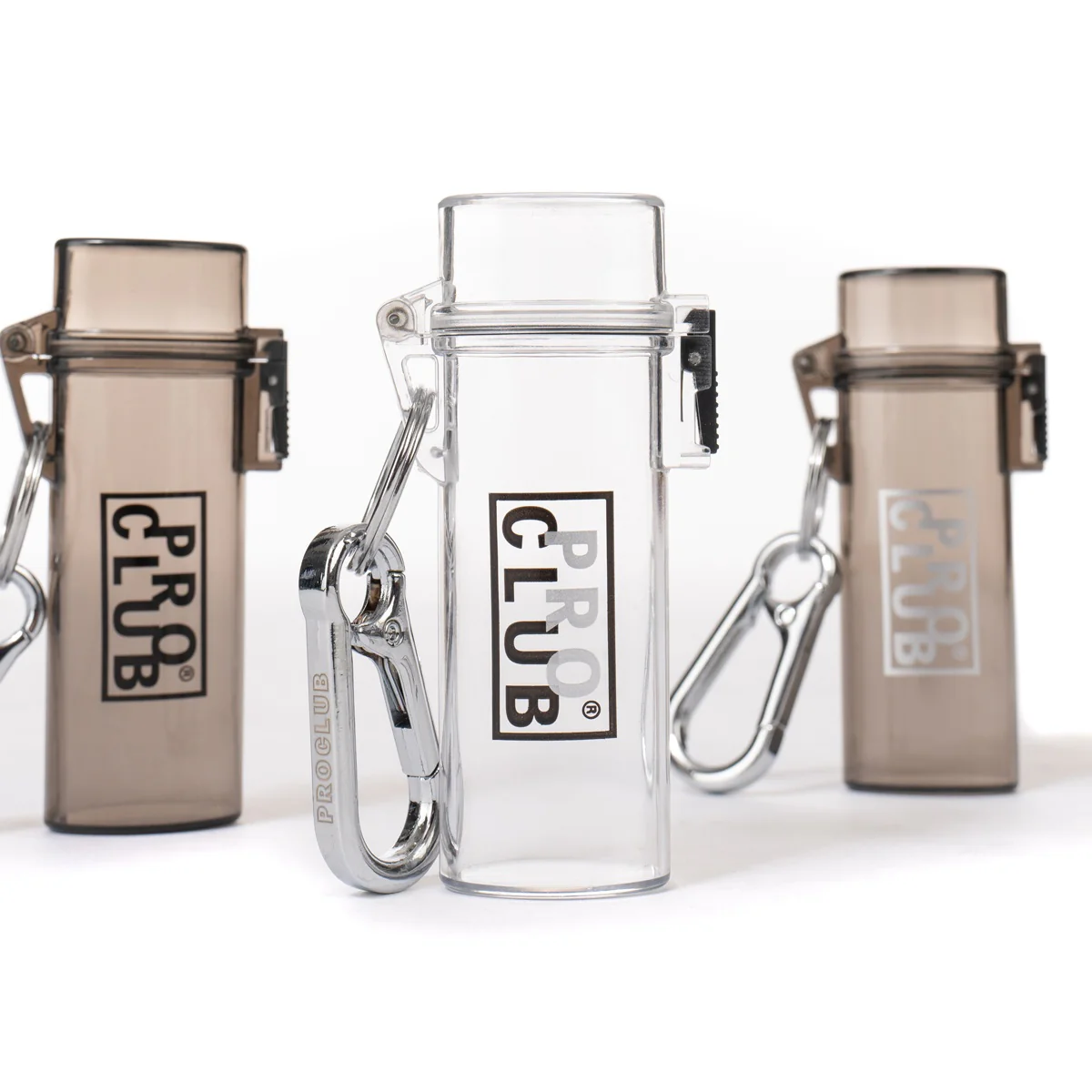 Pro Club Waterproof Lighter Case Keychain - Clear case, Black Logo - Image 2