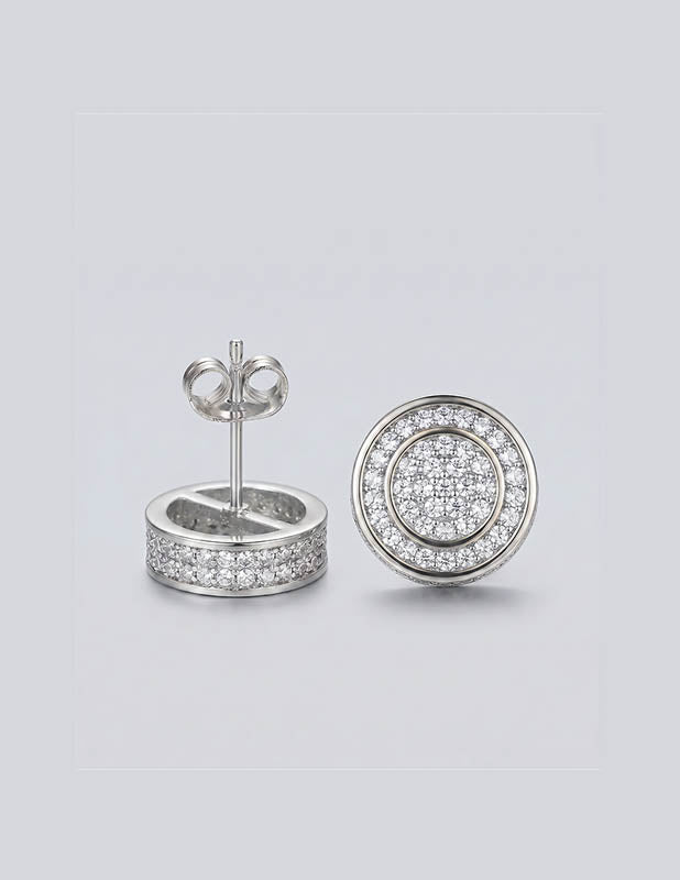 Rewahard - 10mm Iced Diamond Cluster Stud Earring - Image 4