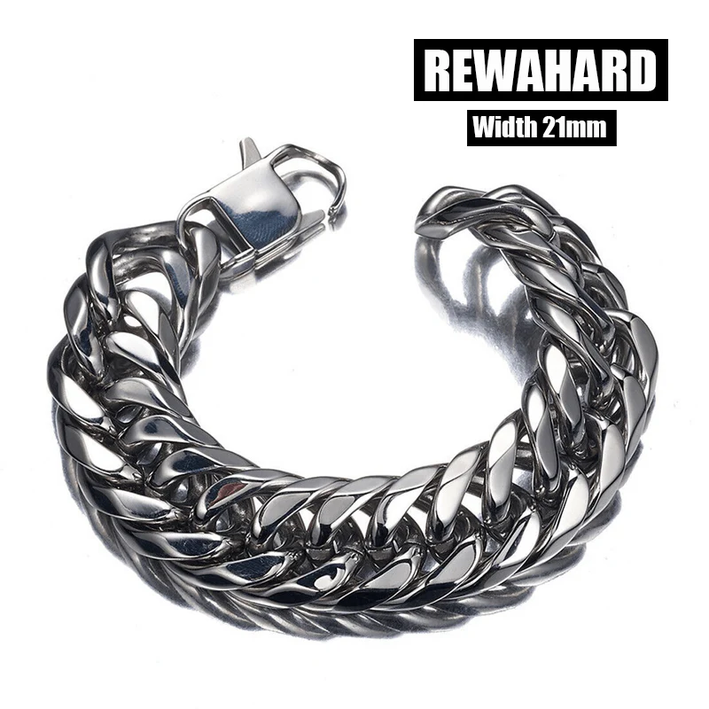 Rewahard - 21mm Super Wide Stainless-Steel Cuban Chains - Image 4