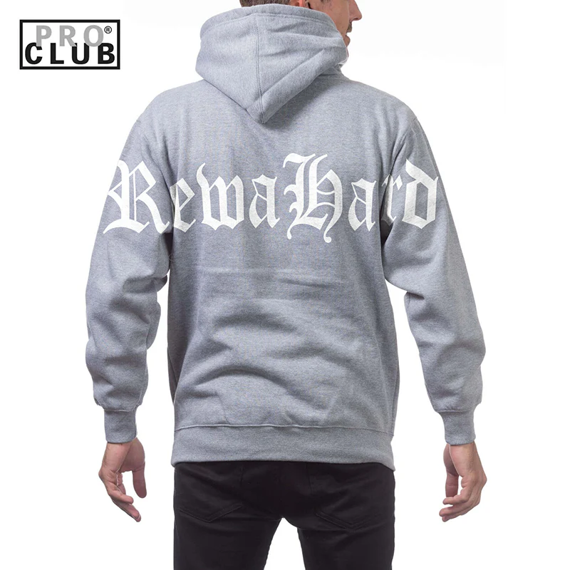 REWAHARD BACK SHOUDLER OLD ENGLISH Pro Club Heavyweight Pullover Hoodie (13oz)