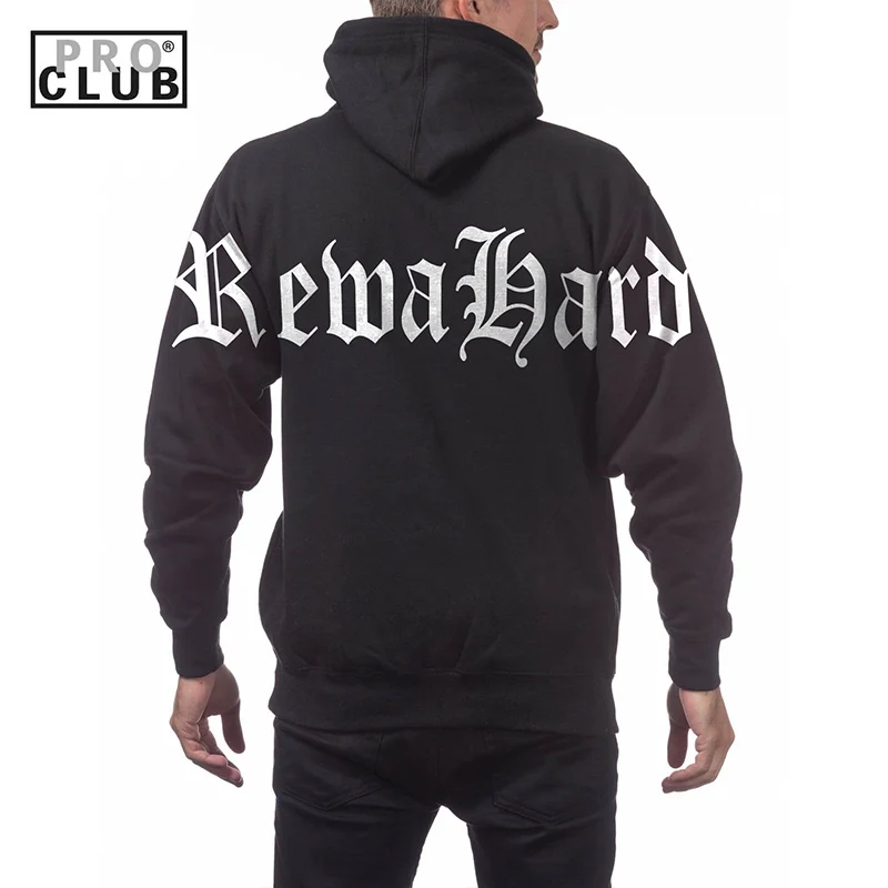 REWAHARD BACK SHOUDLER OLD ENGLISH Pro Club Heavyweight Pullover Hoodie (13oz) - Image 2