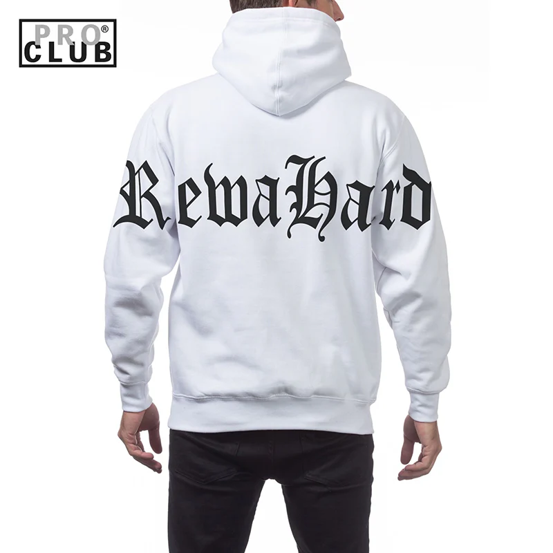 REWAHARD BACK SHOUDLER OLD ENGLISH Pro Club Heavyweight Pullover Hoodie (13oz) - Image 3