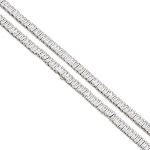 Rewahard Baguette Tennis Chain - Silver Plated - Image 3