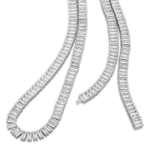 Rewahard Baguette Tennis Chain - Silver Plated - Image 4