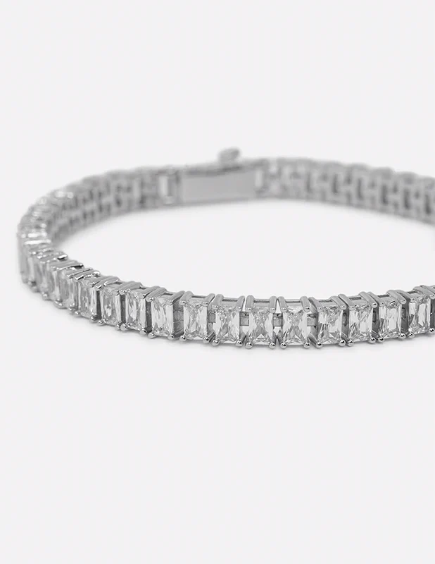 Rewahard Baguette Tennis Chain - Silver Plated - Image 6