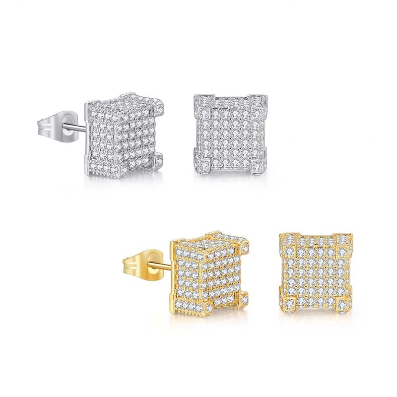 Rewahard - Cube Diamond Cluster Stud Earring