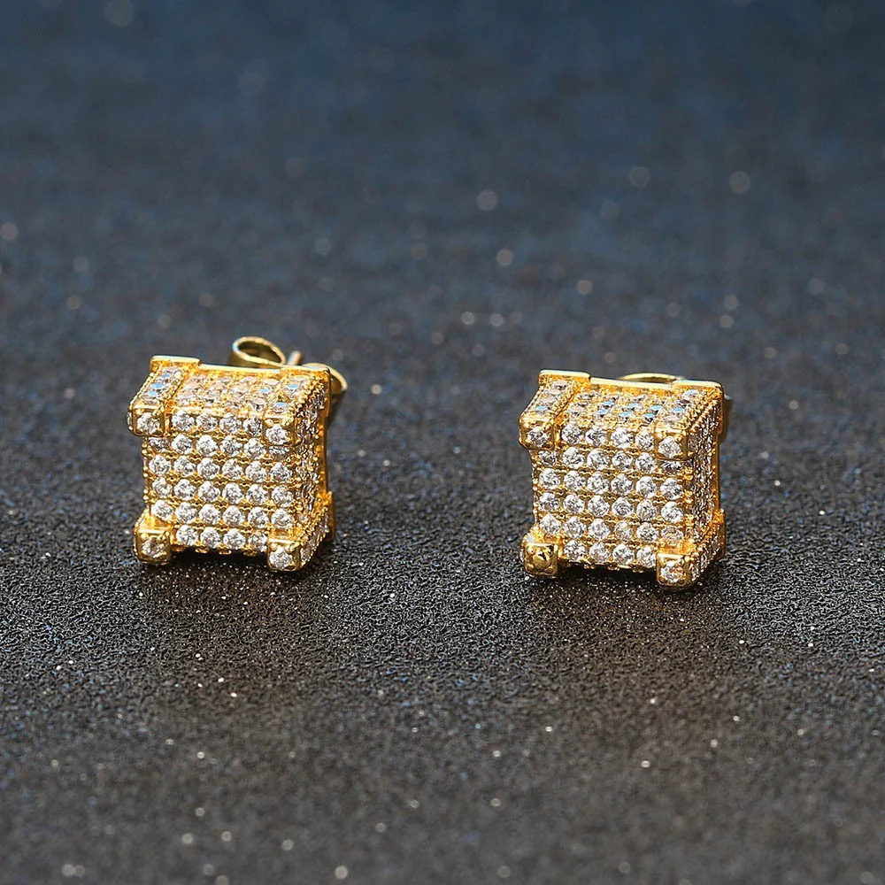 Rewahard - Cube Diamond Cluster Stud Earring - Image 2