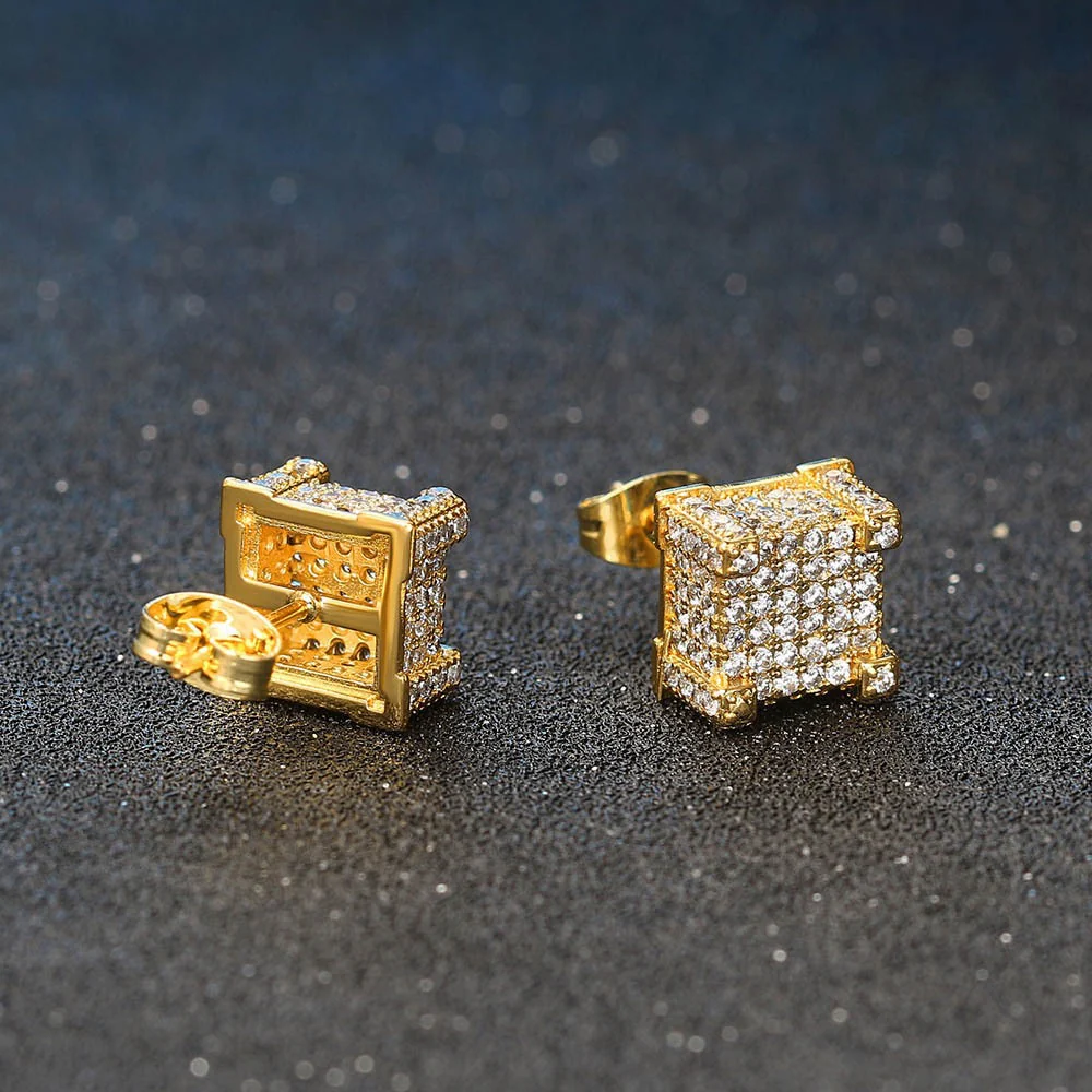Rewahard - Cube Diamond Cluster Stud Earring - Image 3