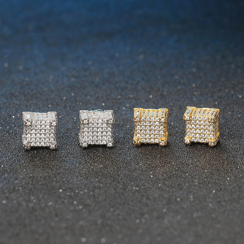 Rewahard - Cube Diamond Cluster Stud Earring - Image 4