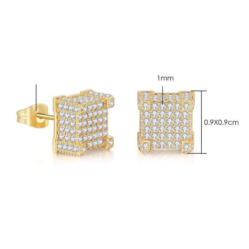 Rewahard - Cube Diamond Cluster Stud Earring - Image 5