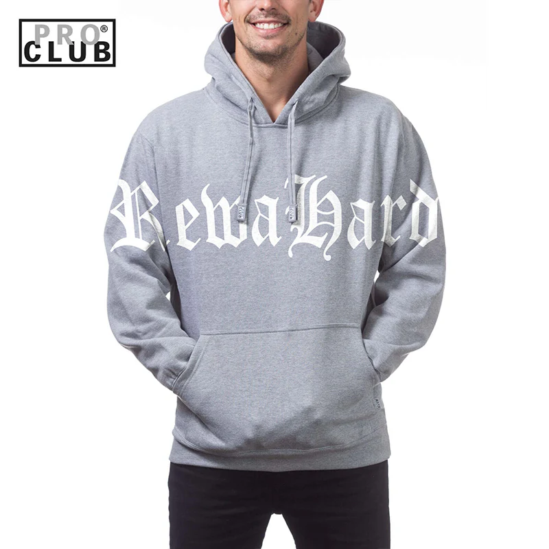 REWAHARD FRONT OLD ENGLISH Pro Club Heavyweight Pullover Hoodie (13oz) - Image 2