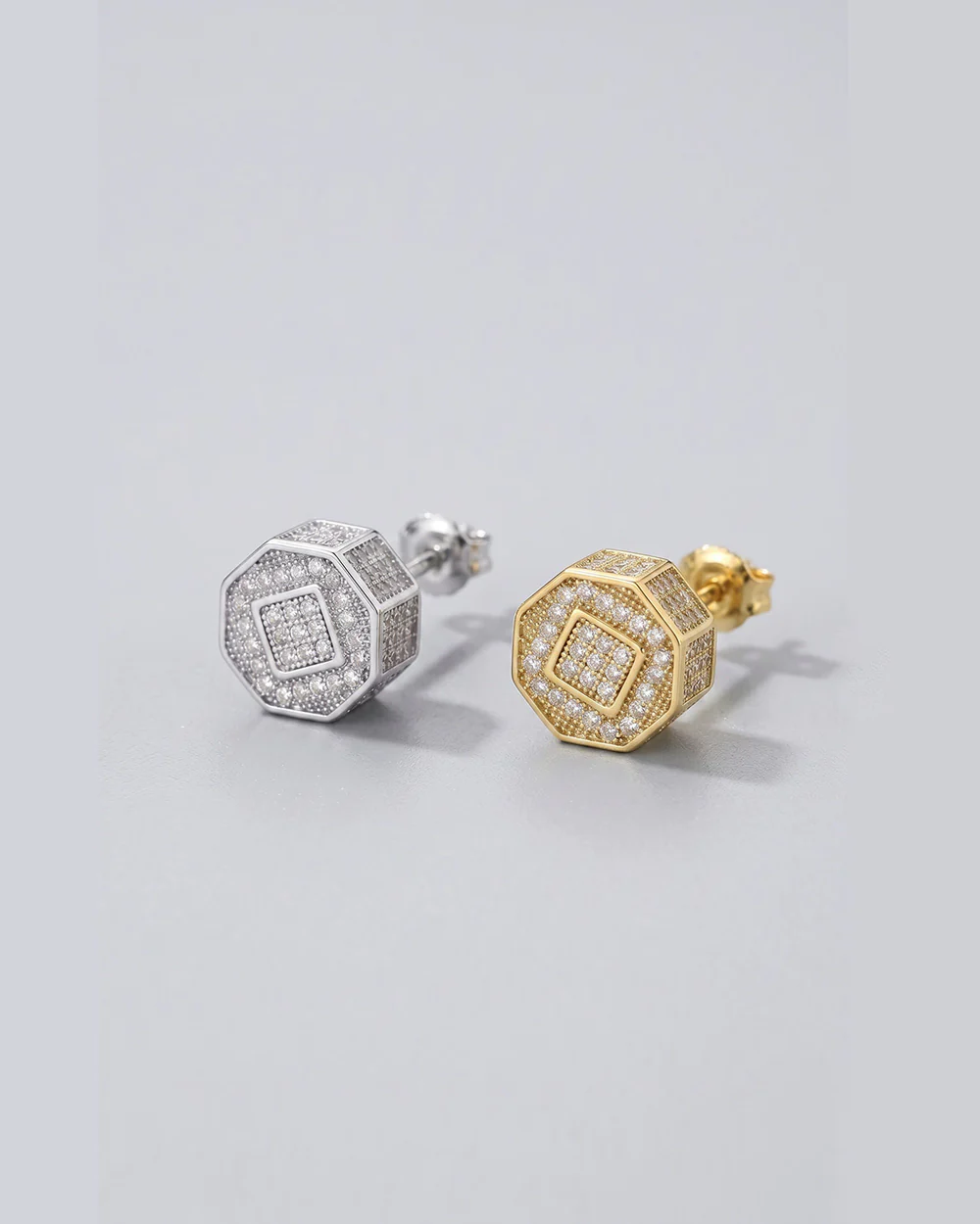 Rewahard - Polygon Diamond Cluster Stud Earring