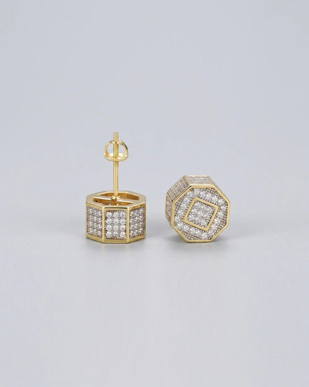 Rewahard - Polygon Diamond Cluster Stud Earring - Image 2