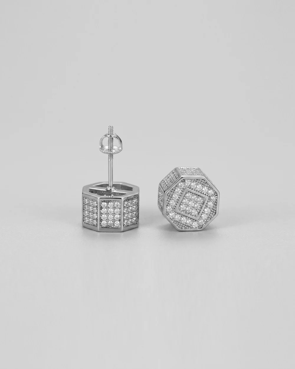 Rewahard - Polygon Diamond Cluster Stud Earring - Image 3