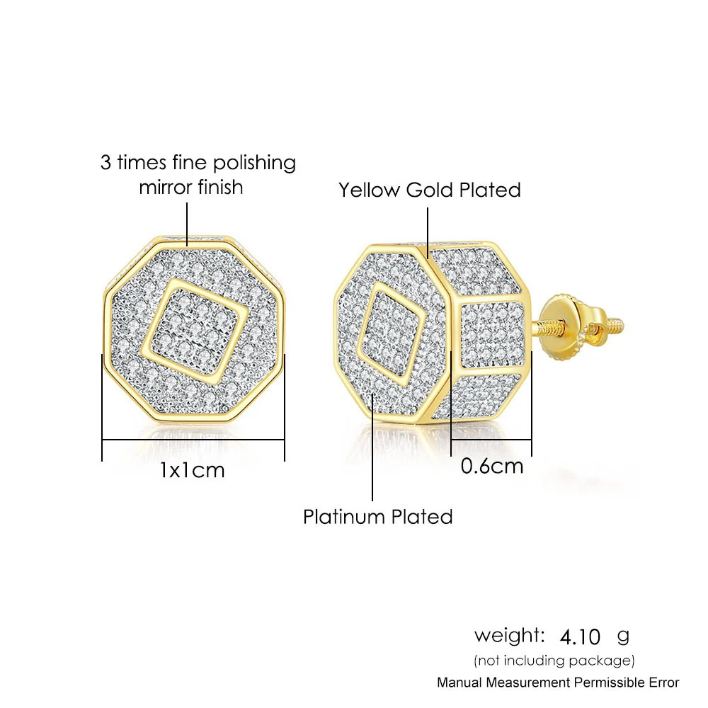 Rewahard - Polygon Diamond Cluster Stud Earring - Image 4