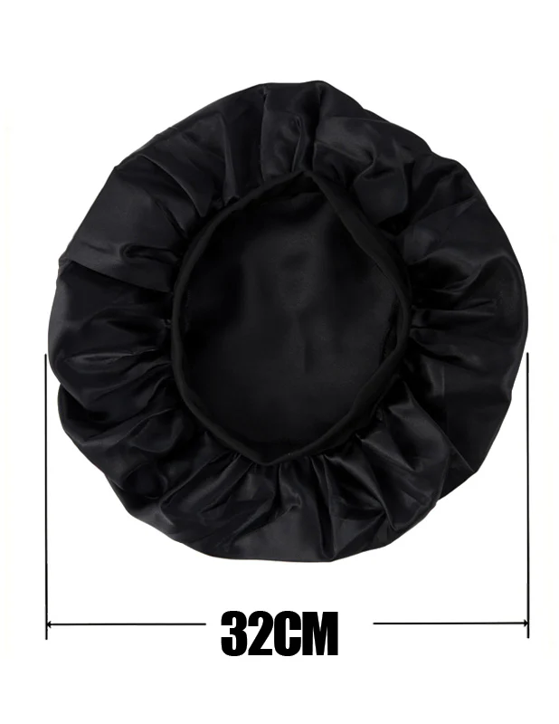 Rewahard Wide Edge Black Silky Satin Bonnet - Image 2