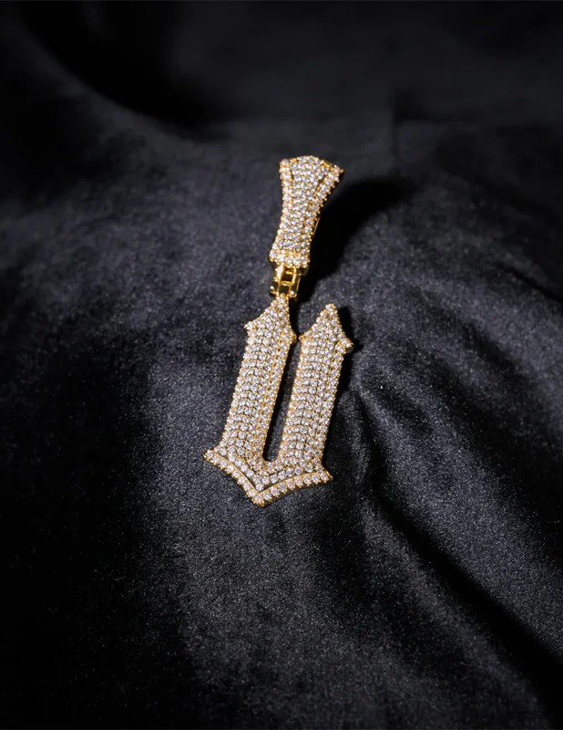 RWAHARD - Iced Letters Pendents A-Z GOLD - Image 3