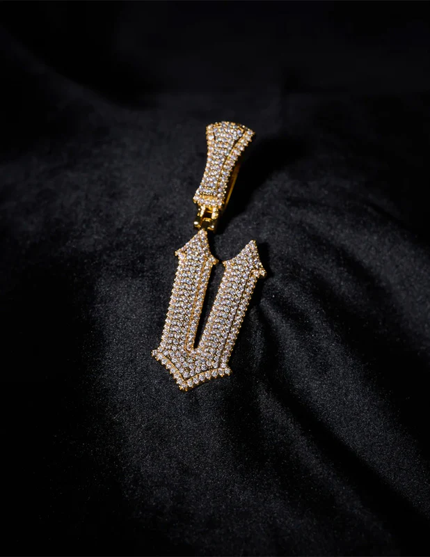 RWAHARD - Iced Letters Pendents A-Z GOLD - Image 4