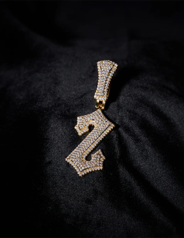 RWAHARD - Iced Letters Pendents A-Z GOLD - Image 7