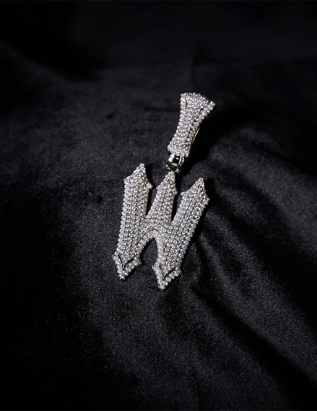 RWAHARD - Iced Letters Pendents A-Z SLIVER - Image 2
