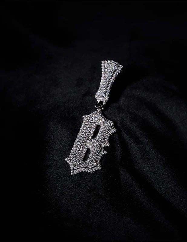 RWAHARD - Iced Letters Pendents A-Z SLIVER - Image 7