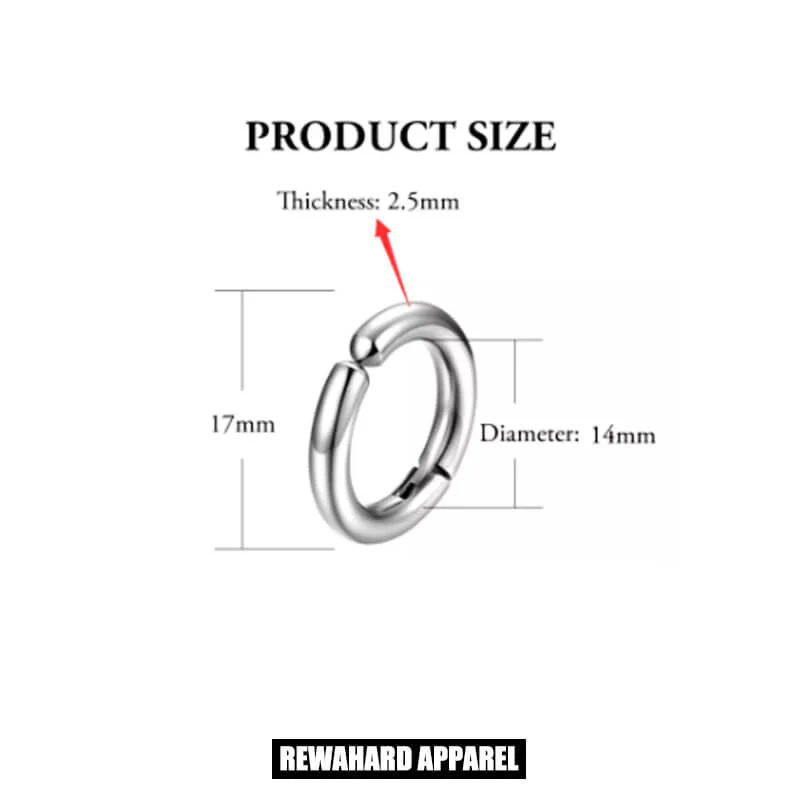 Stainless Steel Hoop Earrings 14mm - Image 3