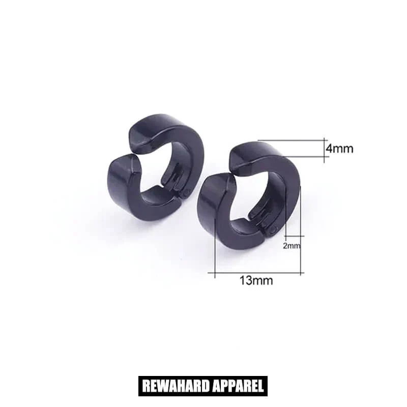 Titanium Steel Lined Pattern Ear Clip Earrings - Image 2